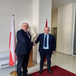 Kryetari i KLSH-së, z. Arben Shehu takon Ministrin e Punëve të Jashtme të Polonisë, njëkohësisht Kryetar i radhës i OSBE-së, Sh.T.Z. Zbigniew Rau