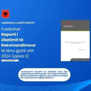 Publikohet Raporti i Zbatimit të Rekomandimeve të lëna gjatë vitit 2024 (pjesa II)