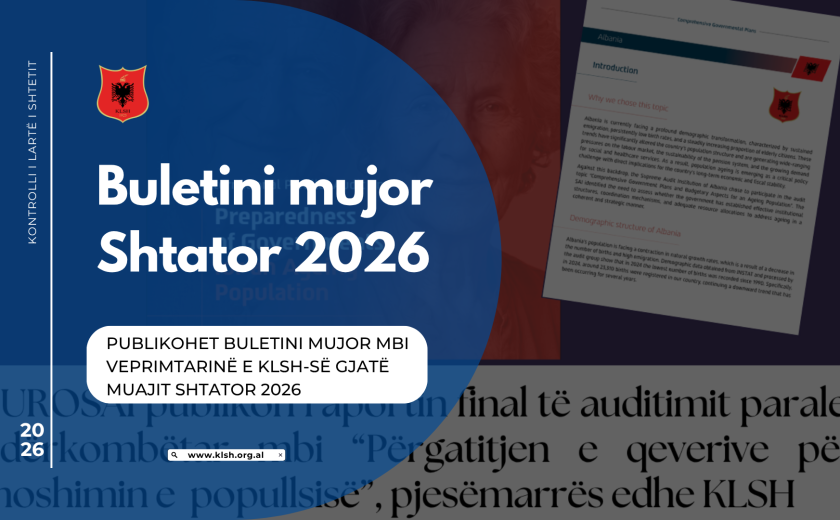 Publikohet “Buletini mujor, shtator 2026”, mbi veprimtarinë e Kontrollit të Lartë të Shtetit