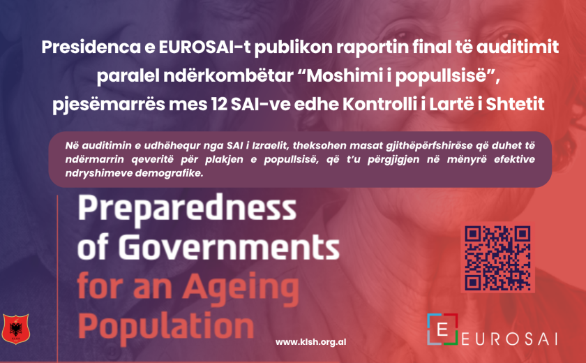 EUROSAI publikon raportin e auditimit mbi “Përgatitjen e qeverive për moshimin e popullsisë”, pjesëmarrës edhe KLSH