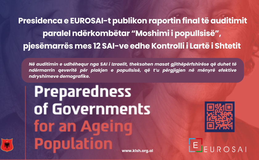 EUROSAI publikon raportin e auditimit mbi “Përgatitjen e qeverive për moshimin e popullsisë”, pjesëmarrës edhe KLSH